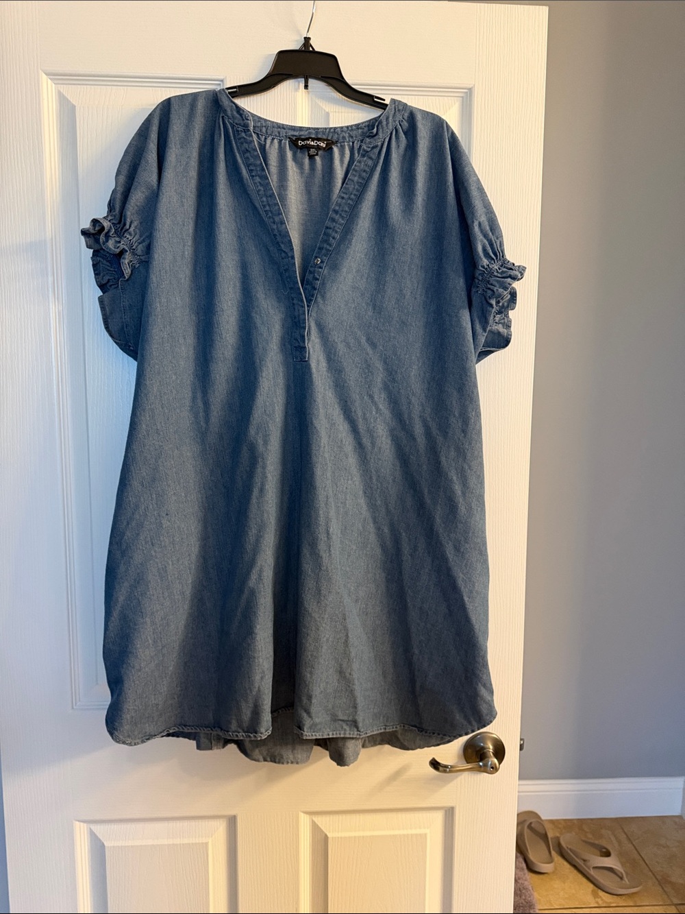 DAVI & DANI Blue Denim Midi Tunic Dress